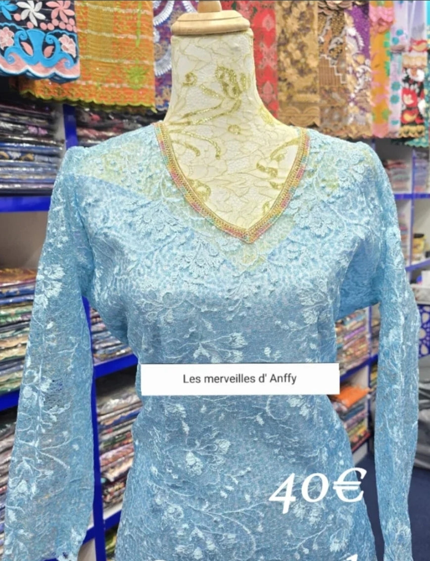 Dentelle bleu ciel
